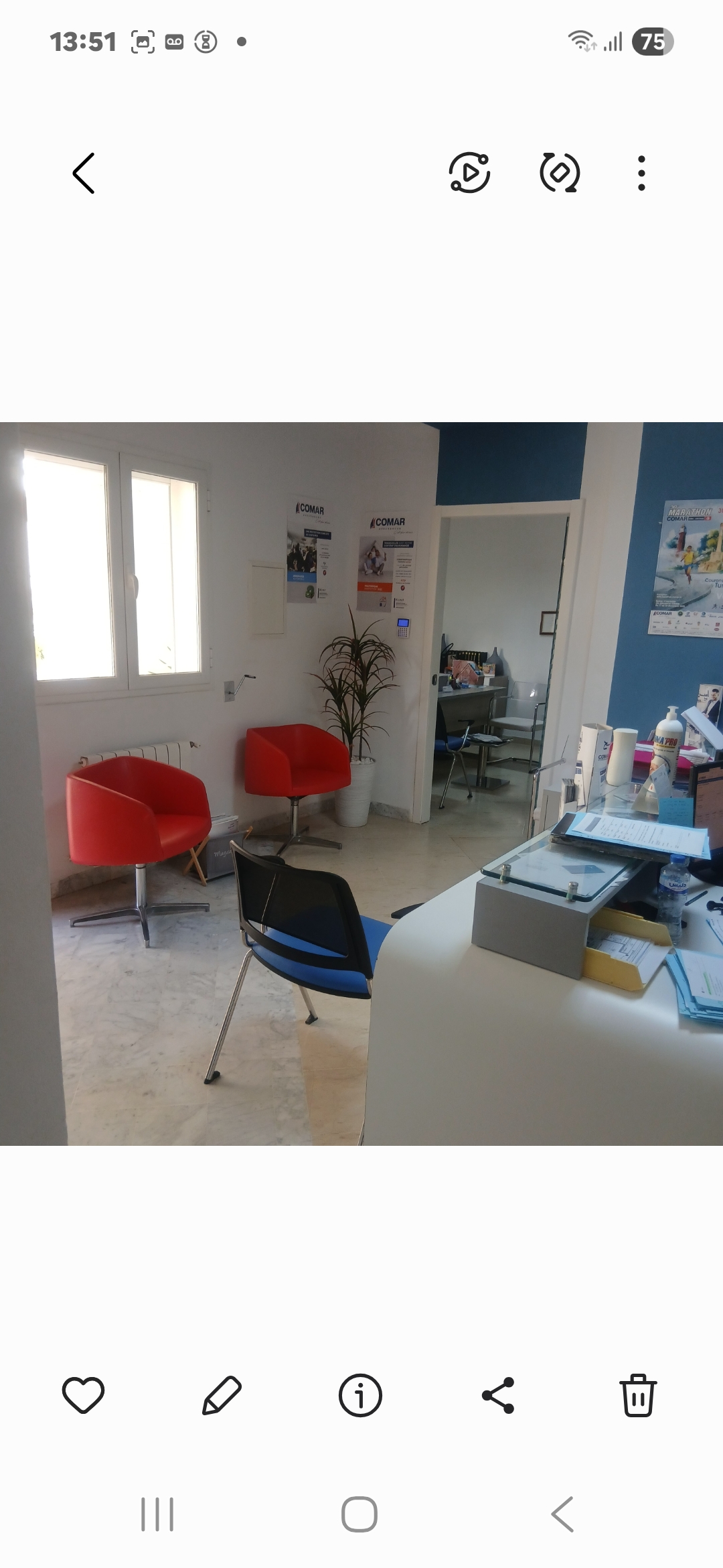 La Marsa&nbsp;Berge Du Lac&nbsp;Location&nbsp;Appart. 2 pi�ces&nbsp;Bureau rdc 2pcs lac2