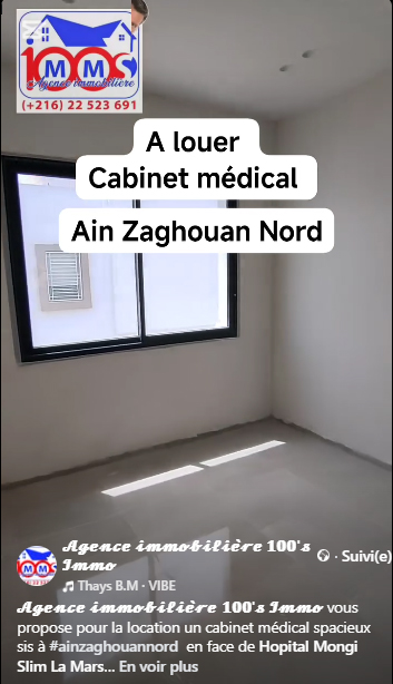 La Marsa&nbsp;Cite Mongi Slim&nbsp;Bureaux & Commerces&nbsp;Bureau&nbsp;Cabinet � la marsa en face monji slim