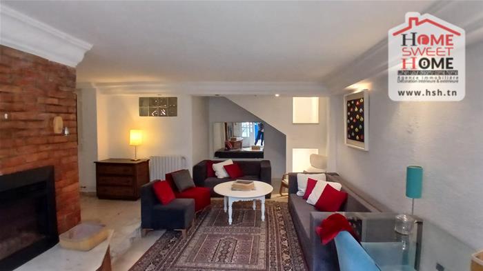 La Marsa&nbsp;Marsa Ennassim&nbsp;Location&nbsp;Maisons&nbsp;Rdc de villa s2 meubl� eline � la marsa ennassim