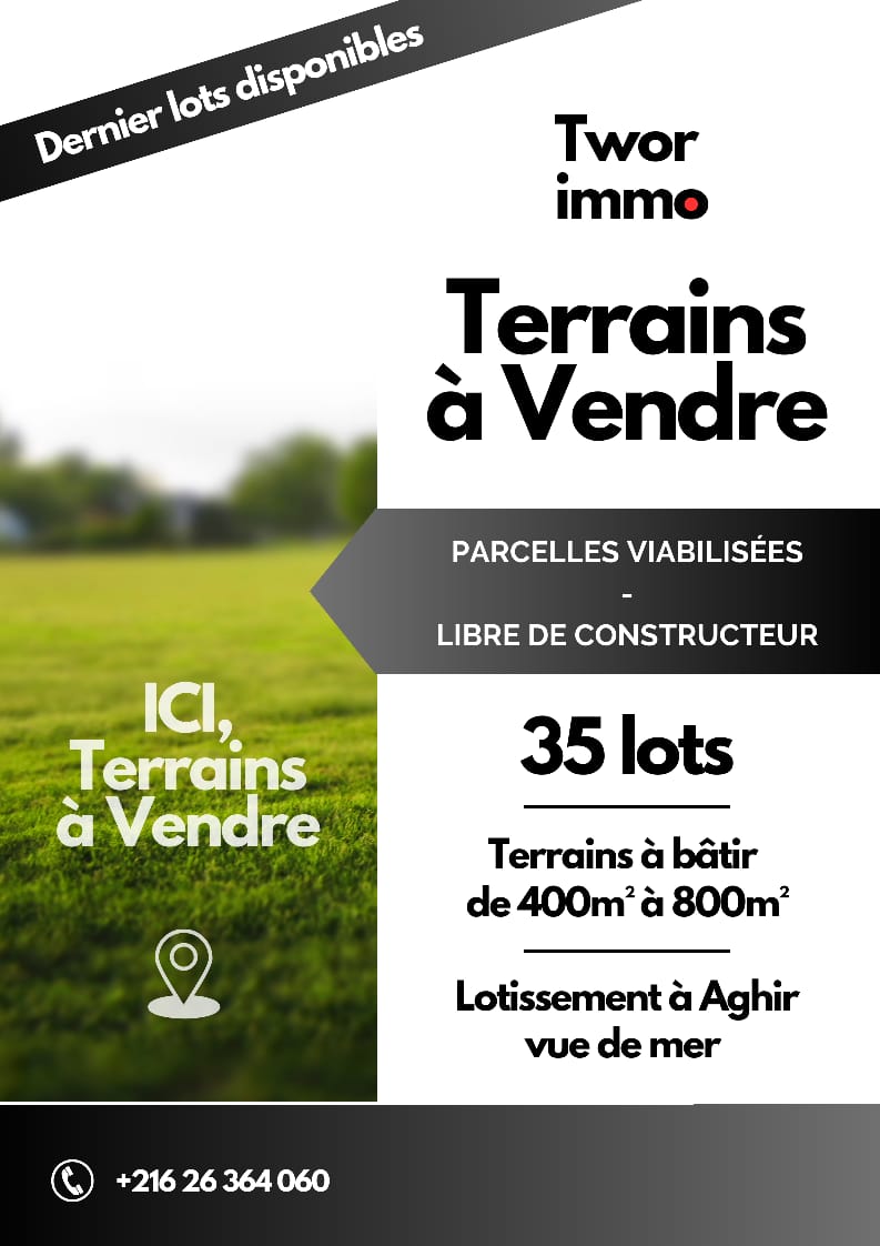 Djerba - Midoun Midoun Terrain Terrain nu Terrain nu avec titre bleu