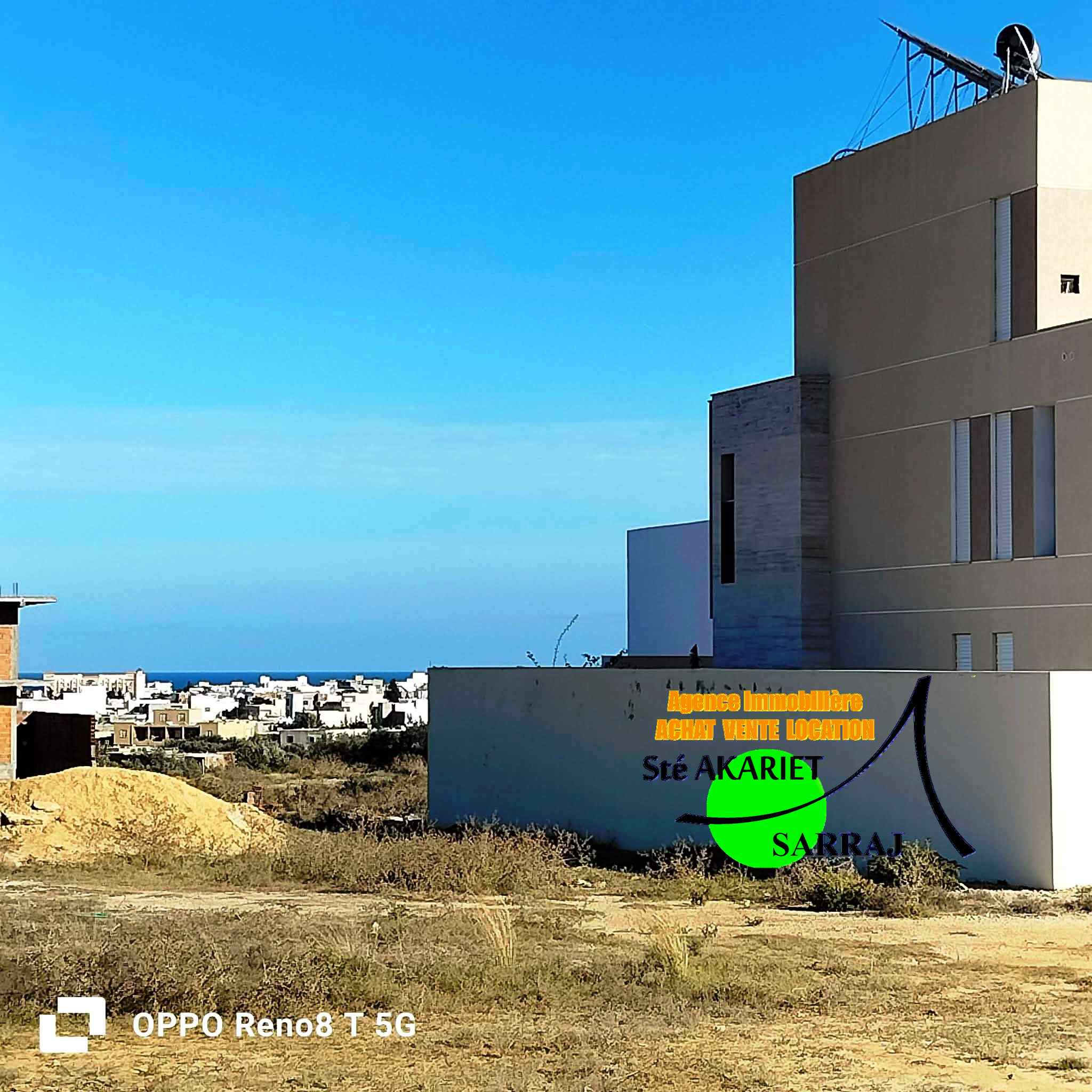 Akouda&nbsp;Chatt Meriem&nbsp;Terrain&nbsp;Terrain nu&nbsp;Terrain 409m vue de mer � koussour gharnata