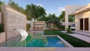 Hammamet Sidi Jedidi Vente Maisons A  villa s3 avec piscine sur plan ref1359a