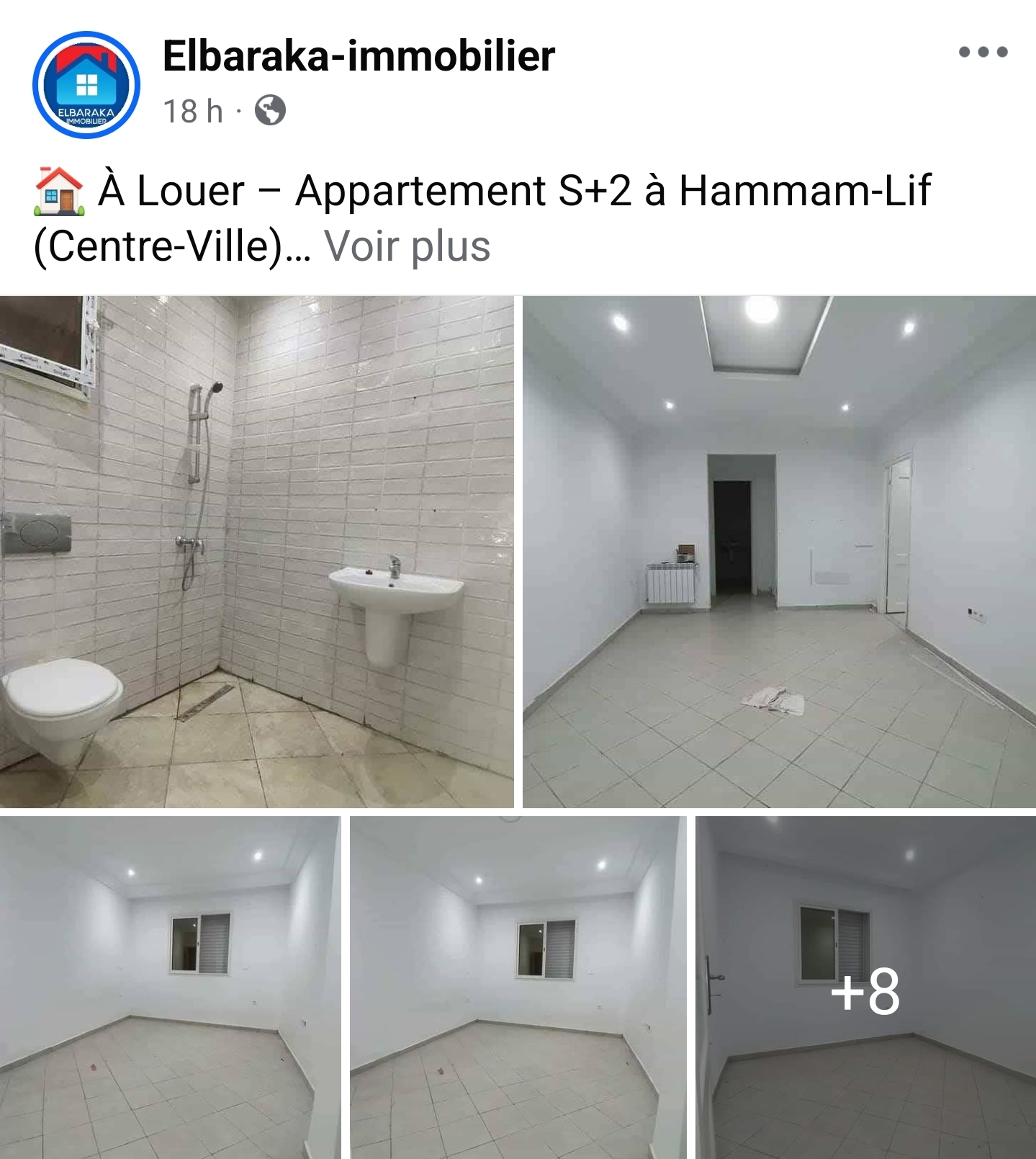 Hammam Lif&nbsp;Hammam Lif&nbsp;Location&nbsp;Appart. 3 pi�ces&nbsp;Rdc s2 centre ville hammam lif