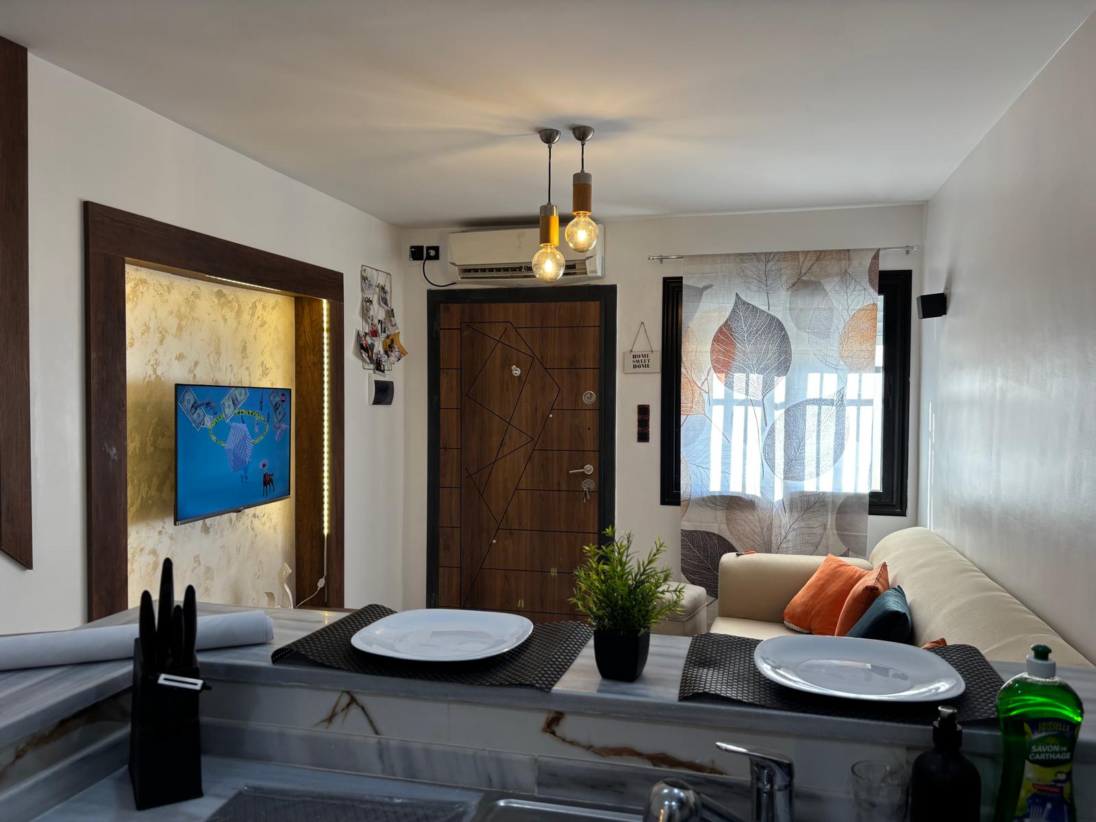 Sousse Jaouhara Khezama Ouest Location Appart. 1 pice S1 meubl   khzema ouest