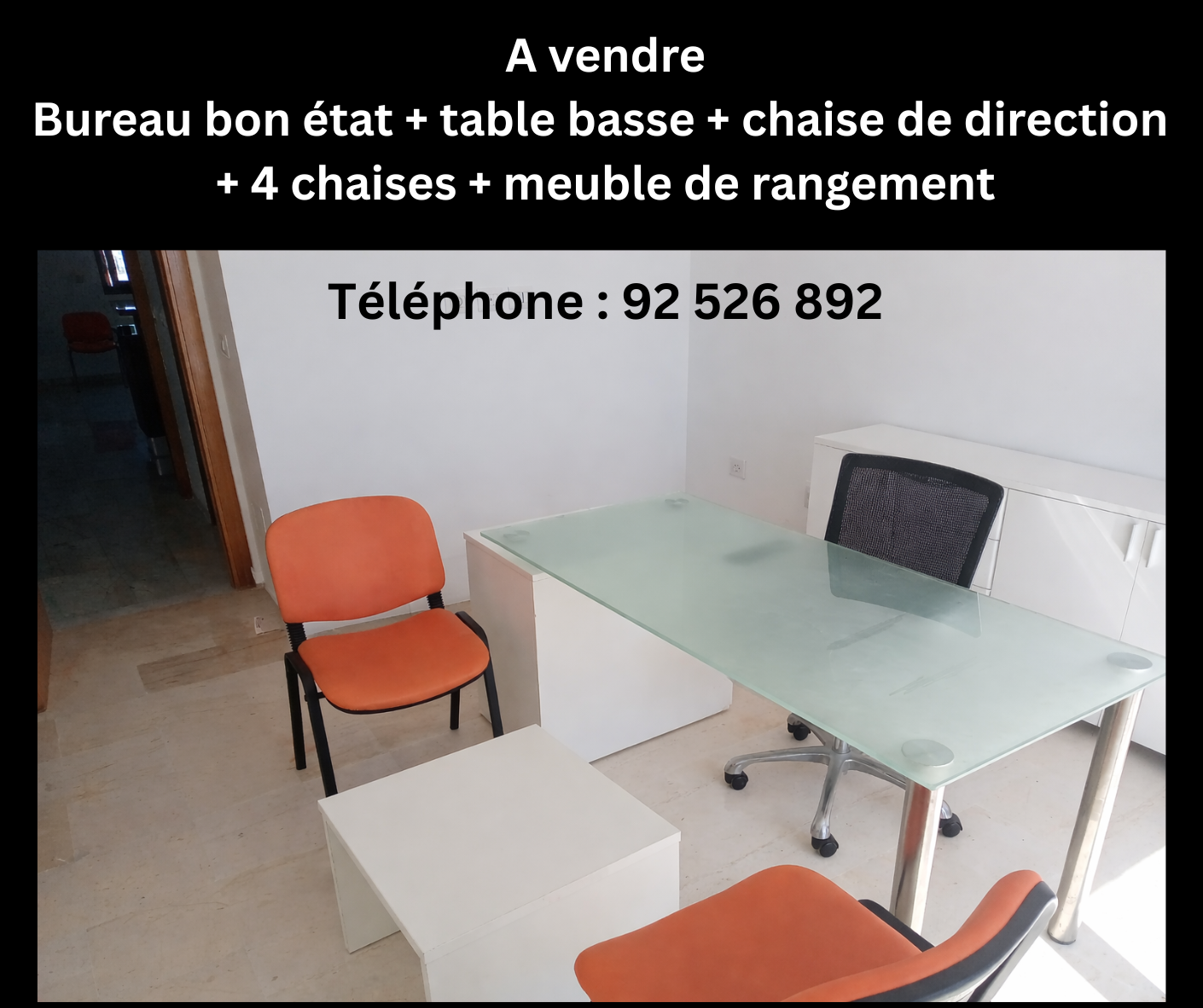 La Soukra&nbsp;La Soukra&nbsp;Meubles de bureau&nbsp;Bureaux - Tables&nbsp;Bureau complet bon �tat