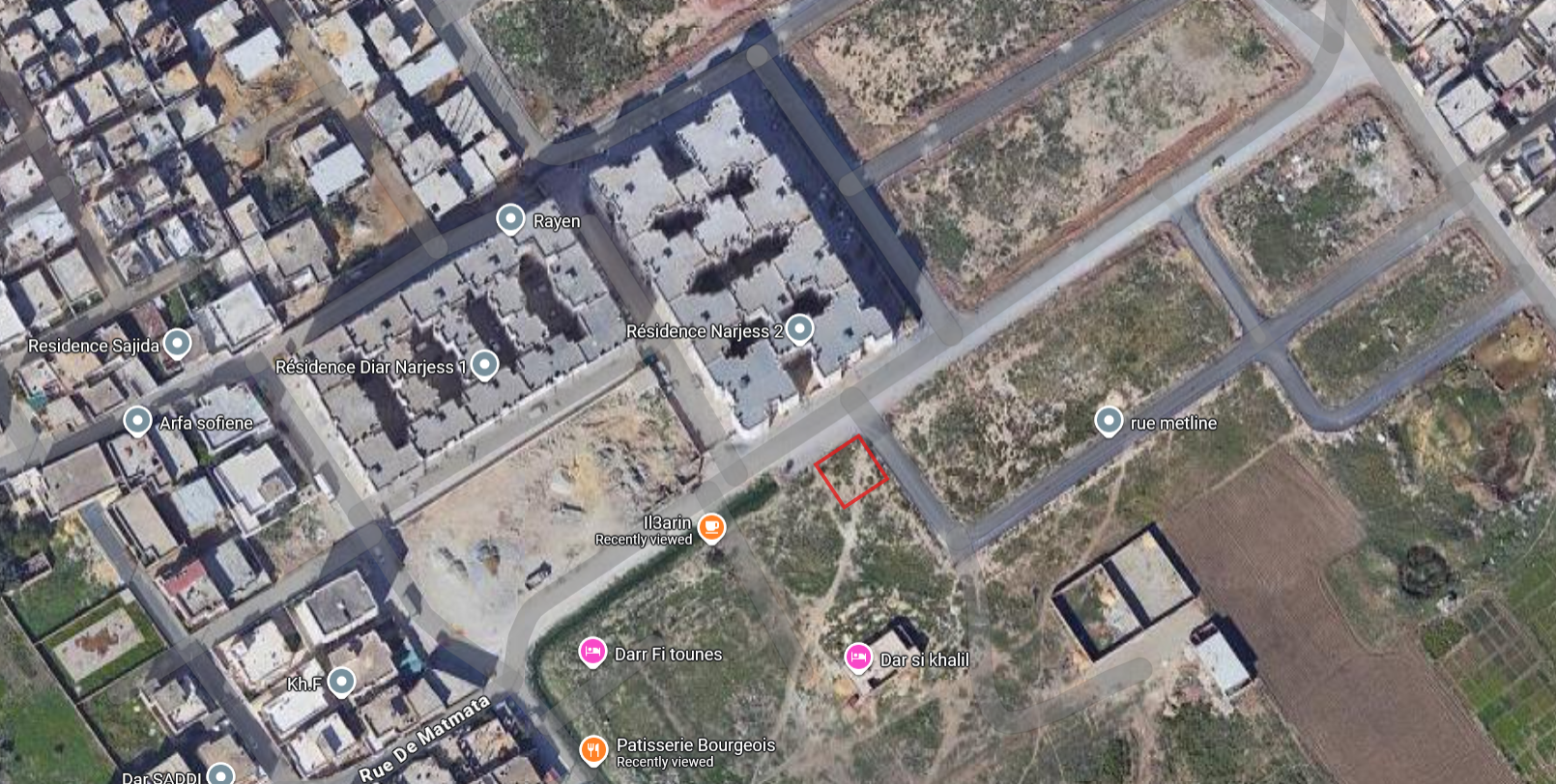 La Soukra&nbsp;Cite Ettaamir 5&nbsp;Terrain&nbsp;Terrain nu&nbsp;Terrain 411 m2 � jinen el mohandissine attaamir 5