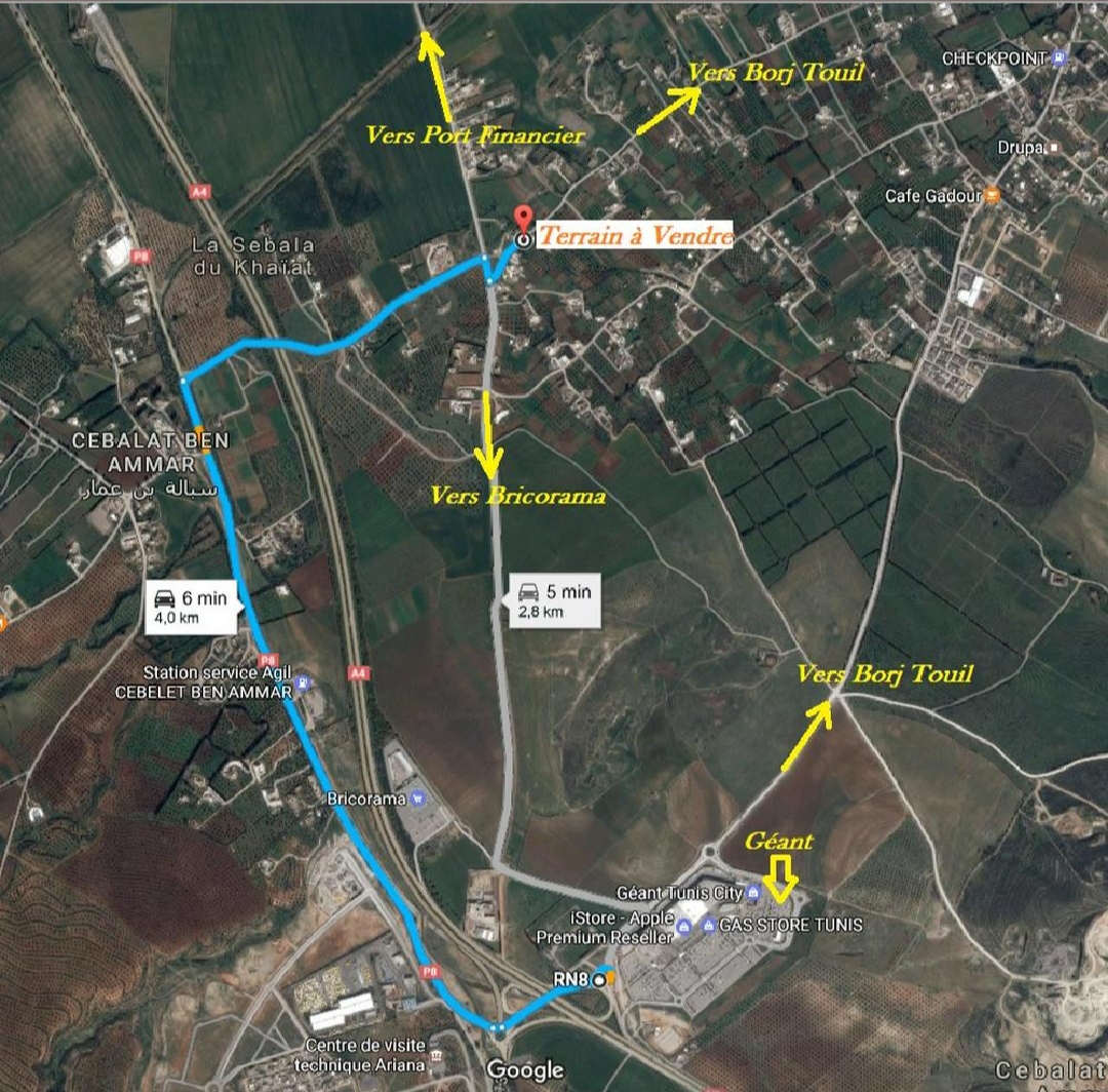 Raoued&nbsp;Borj Touil&nbsp;Terrain&nbsp;Terrain nu&nbsp;Terrain r�sidence priv�e securis�e clotur�e