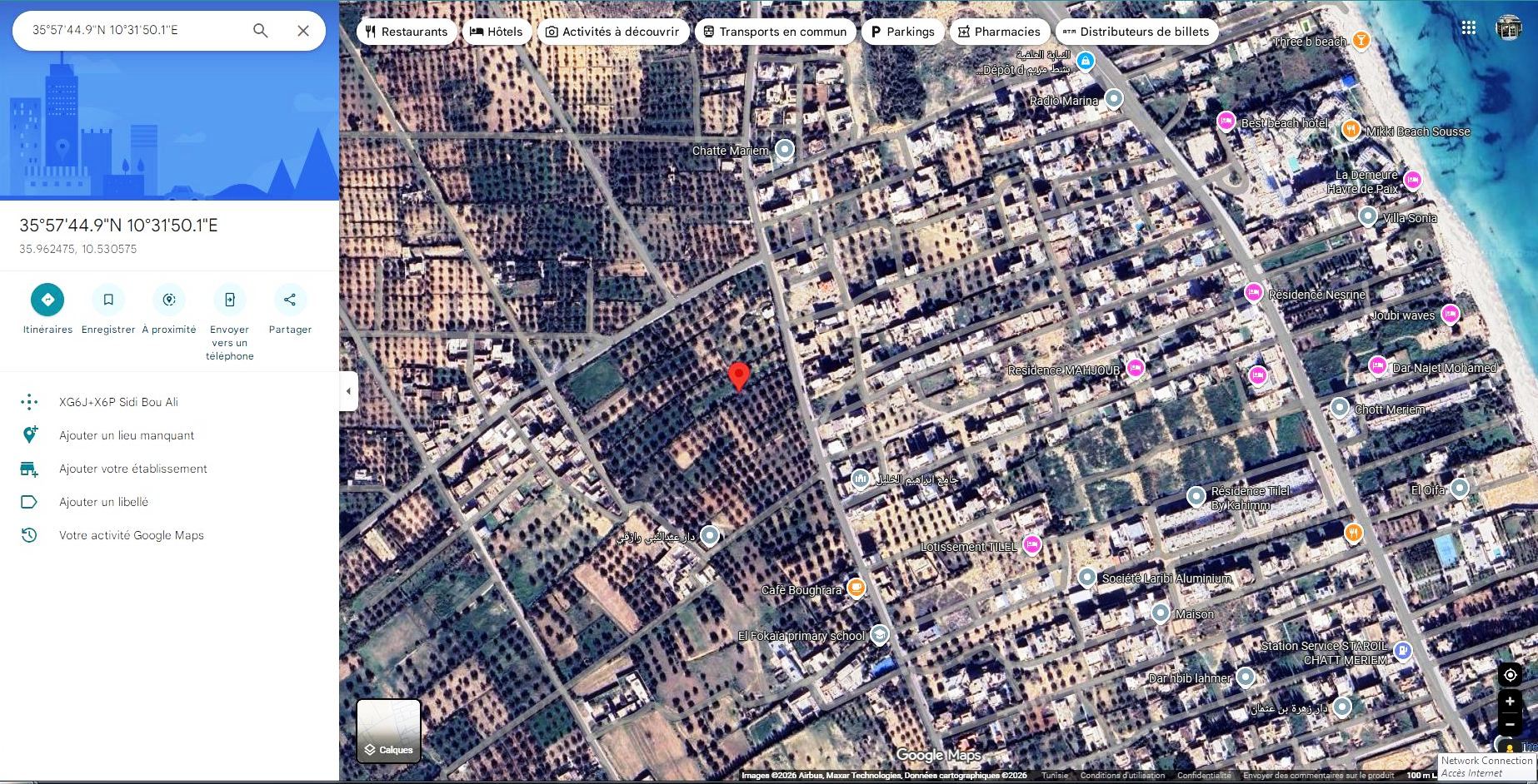 Akouda&nbsp;Chatt Meriem&nbsp;Terrain&nbsp;Terrain agricole&nbsp;Lot 3393m pas loin lotissement bouker chatt mariem