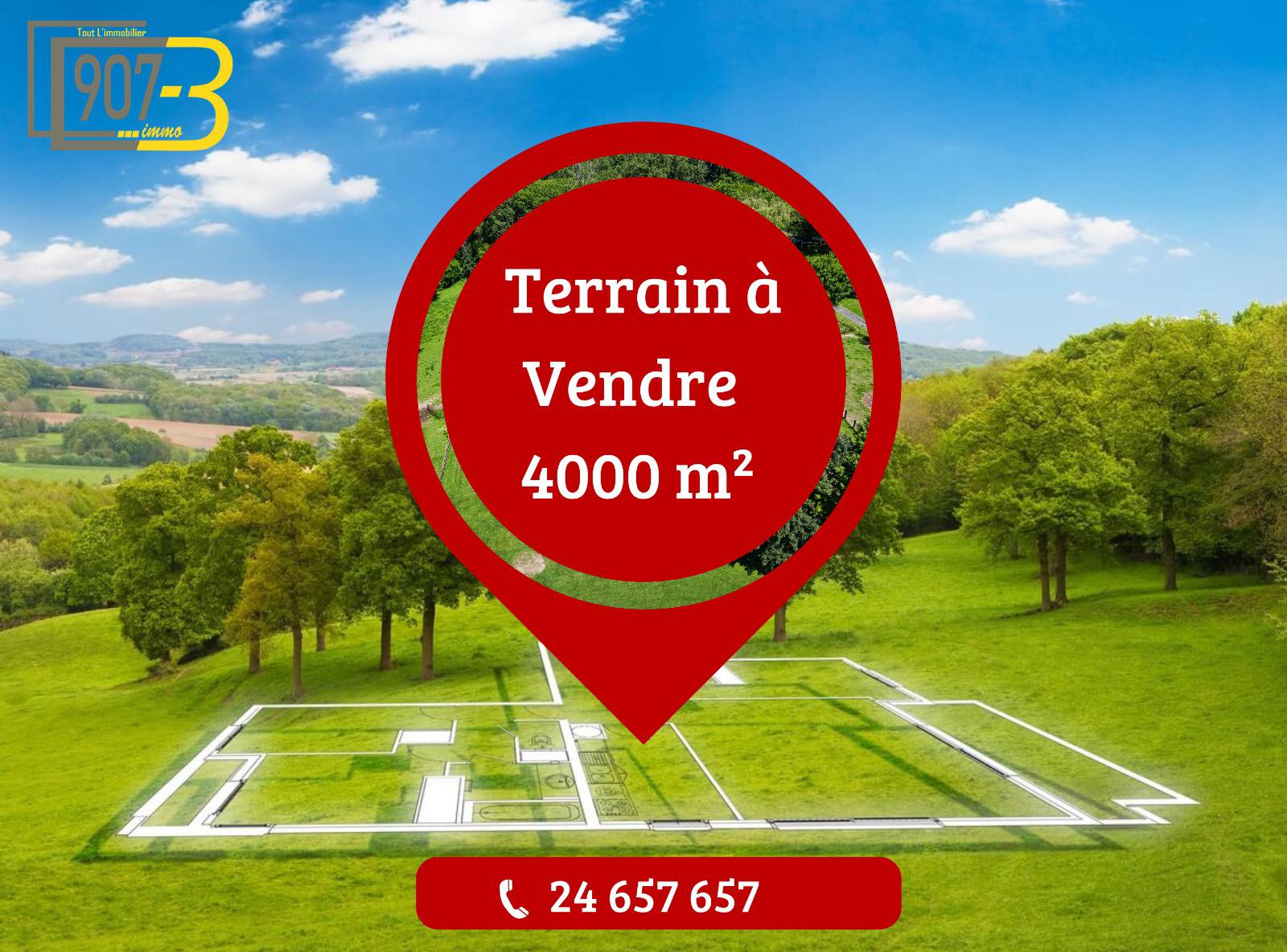 Sidi Thabet&nbsp;Sidi Thabet&nbsp;Terrain&nbsp;Terrain nu&nbsp;Terrain strat�gique de 4 000 m2  zone davenir