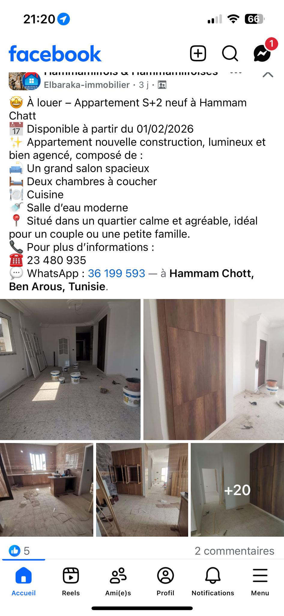 Hammam Chatt&nbsp;Hammam Chatt&nbsp;Location&nbsp;Appart. 3 pi�ces&nbsp;Appartement s2 nouvelle construction