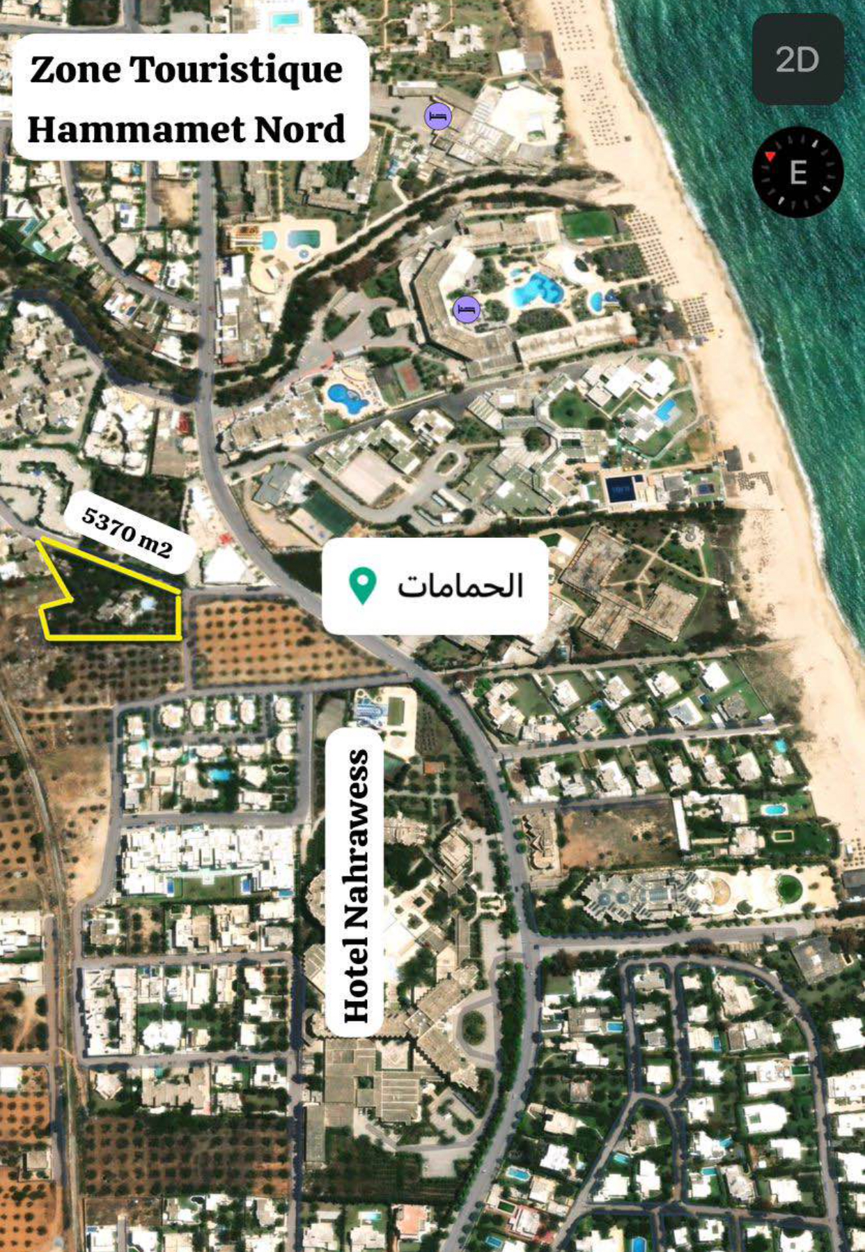 Hammamet&nbsp;Zone Hoteliere&nbsp;Terrain&nbsp;Terrain nu&nbsp;Terrain hammamet nord zone touristique