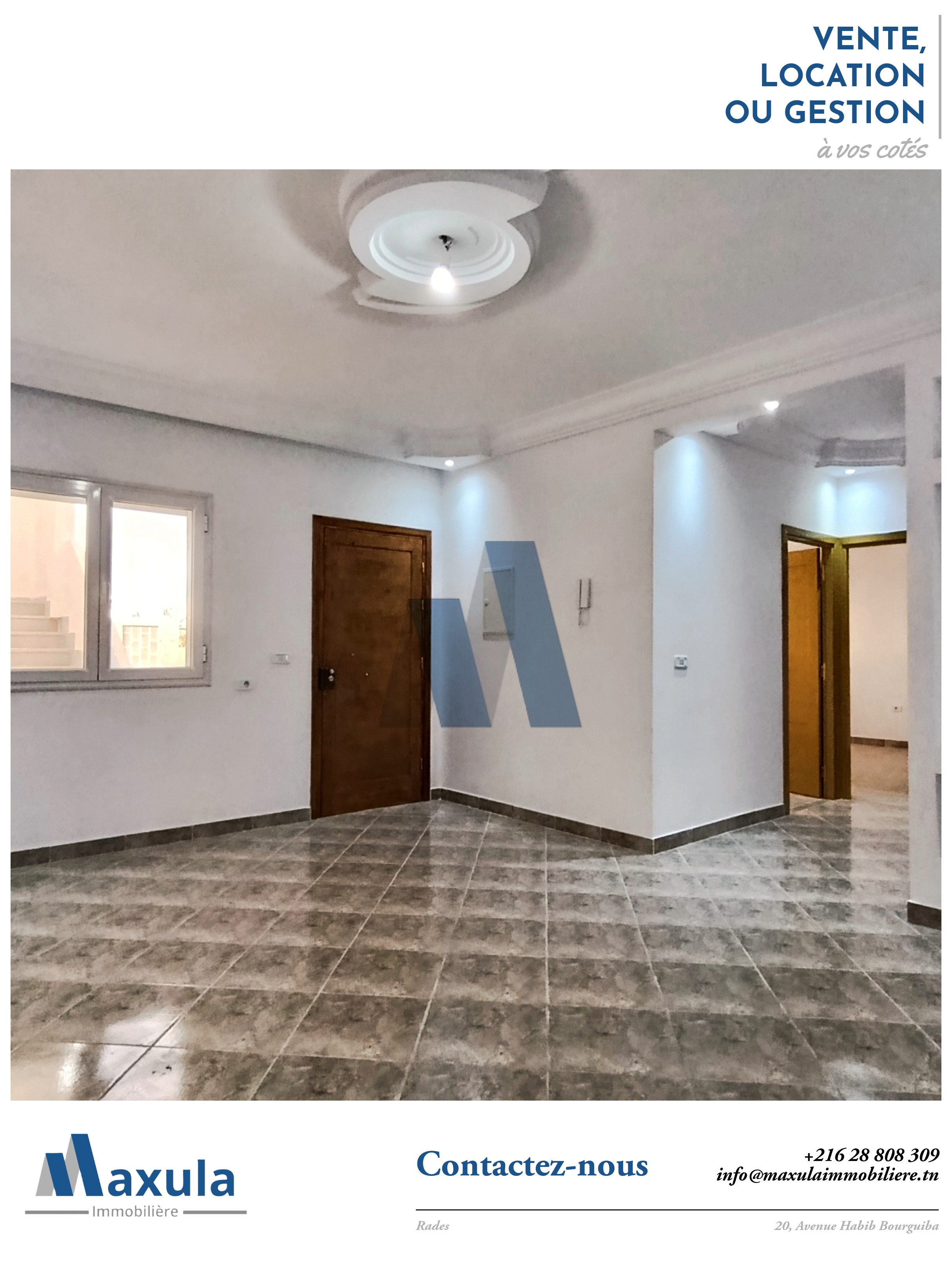 Rades&nbsp;Cite Mohamed Ali&nbsp;Location&nbsp;Appart. 5 pi�ces+&nbsp;Etage de villa s4 jamais habite a rades med ali