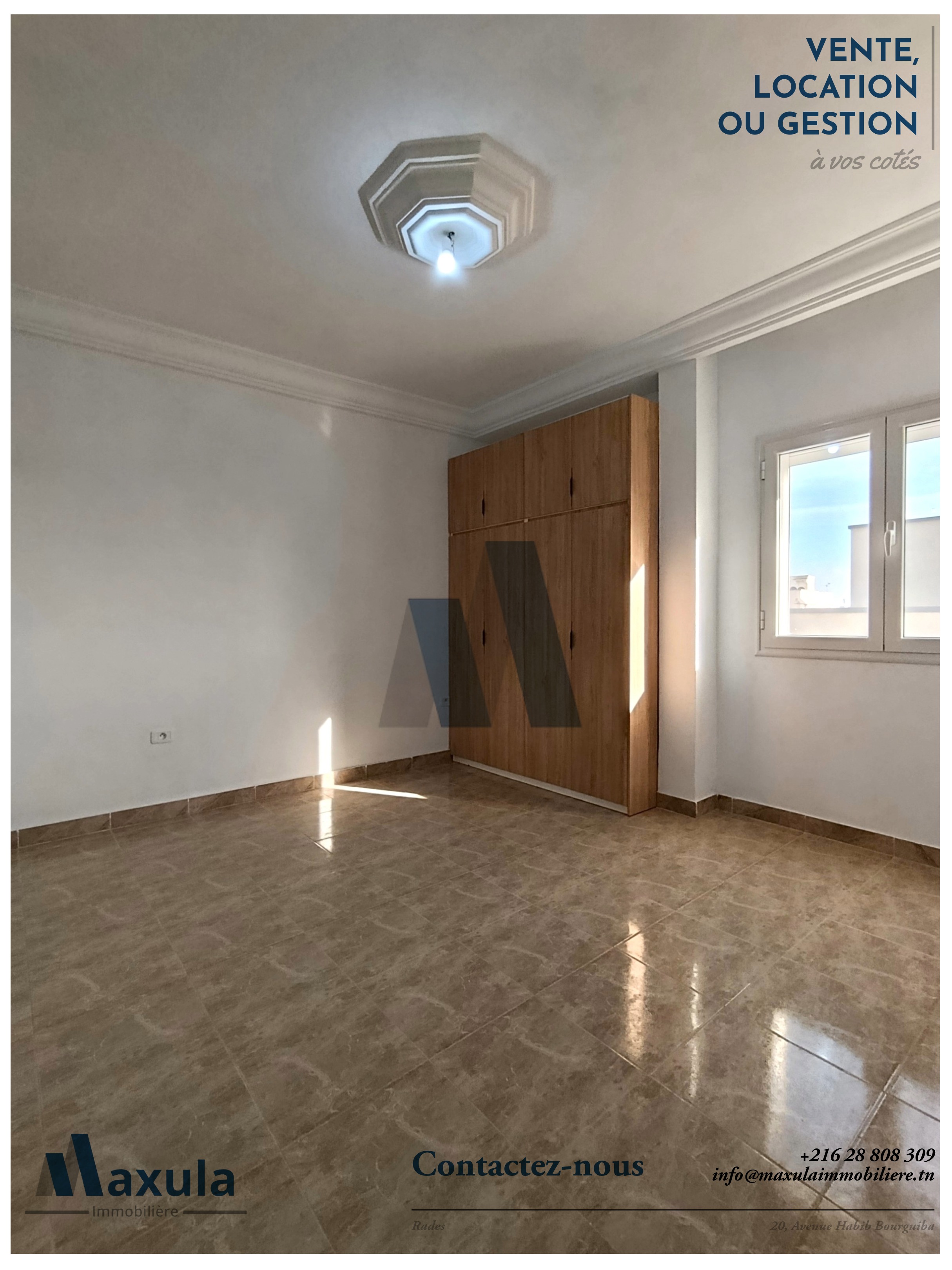 Rades&nbsp;Cite Mohamed Ali&nbsp;Location&nbsp;Appart. 5 pi�ces+&nbsp;Etage de villa s4 jamais habite a rades med ali