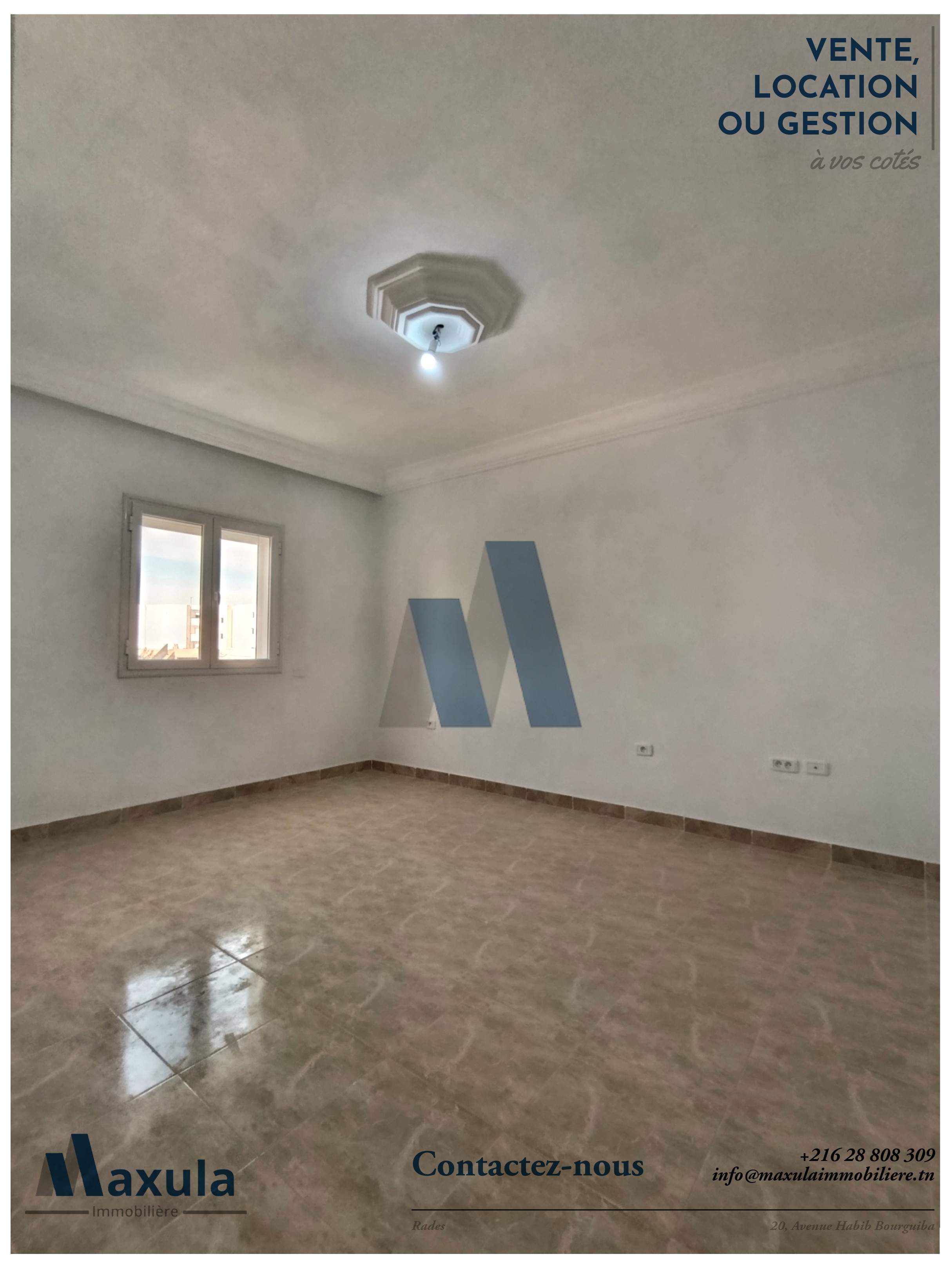 Rades&nbsp;Cite Mohamed Ali&nbsp;Location&nbsp;Appart. 5 pi�ces+&nbsp;Etage de villa s4 jamais habite a rades med ali