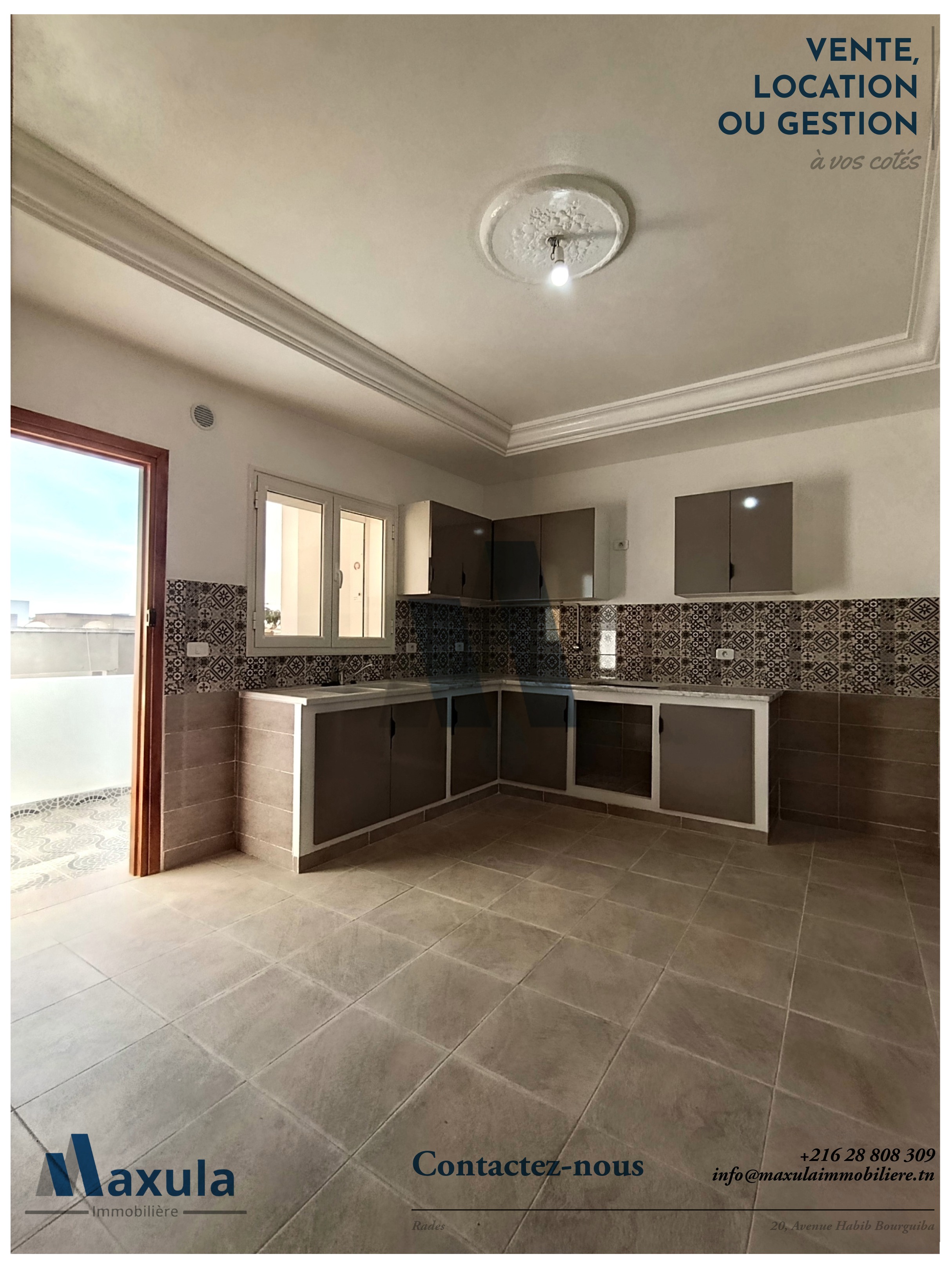 Rades&nbsp;Cite Mohamed Ali&nbsp;Location&nbsp;Appart. 5 pi�ces+&nbsp;Etage de villa s4 jamais habite a rades med ali