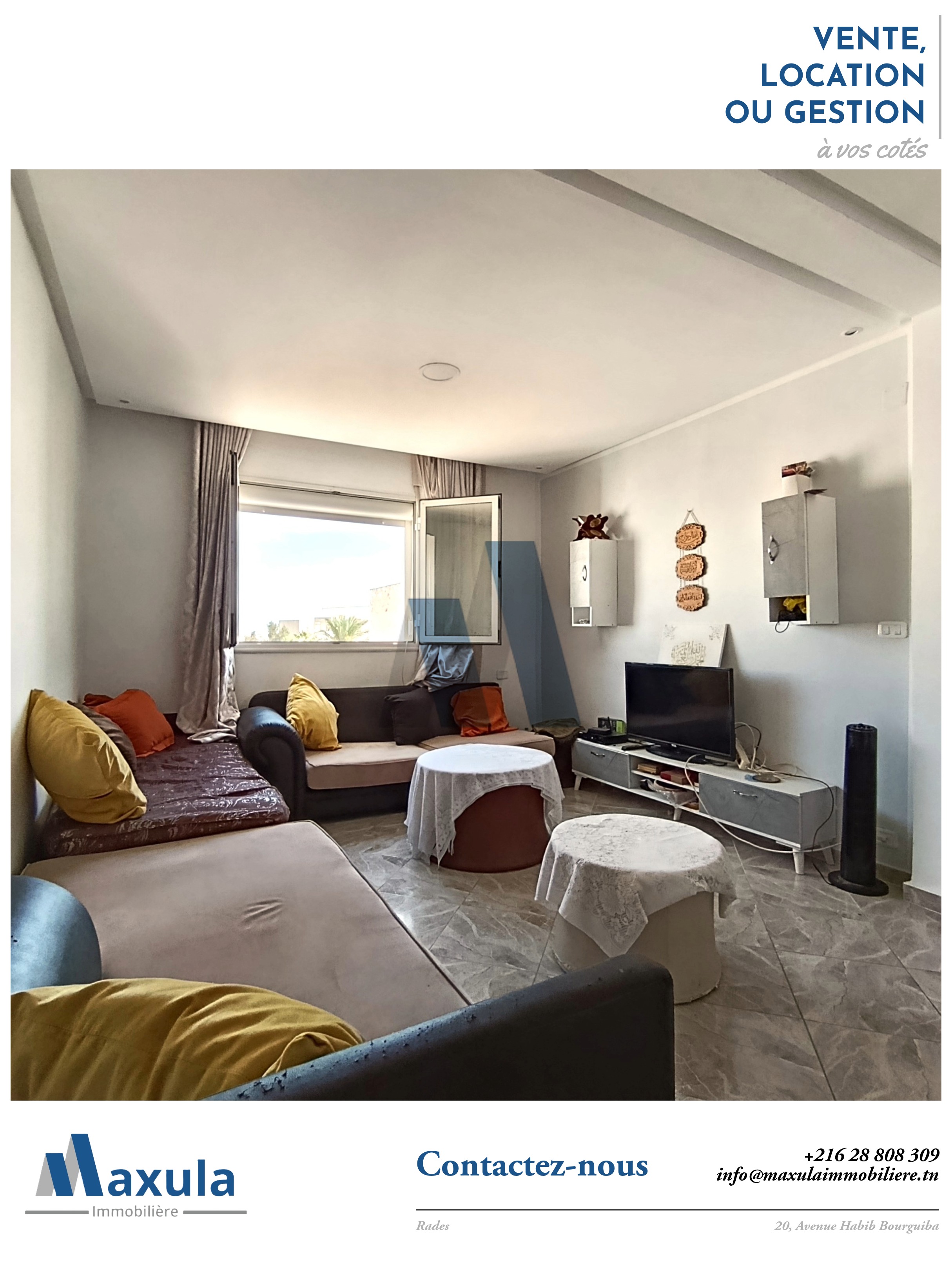 Rades&nbsp;Cite Sncft&nbsp;Vente&nbsp;Appart. 3 pi�ces&nbsp;Appartement s2 renove a rades snit