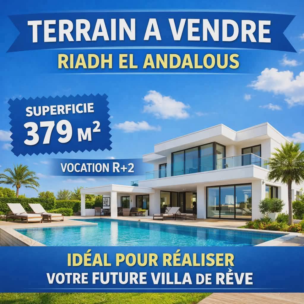 Ariana Ville&nbsp;Riadh Landlous&nbsp;Terrain&nbsp;Terrain nu&nbsp;Terrain 570 md riadh andalous
