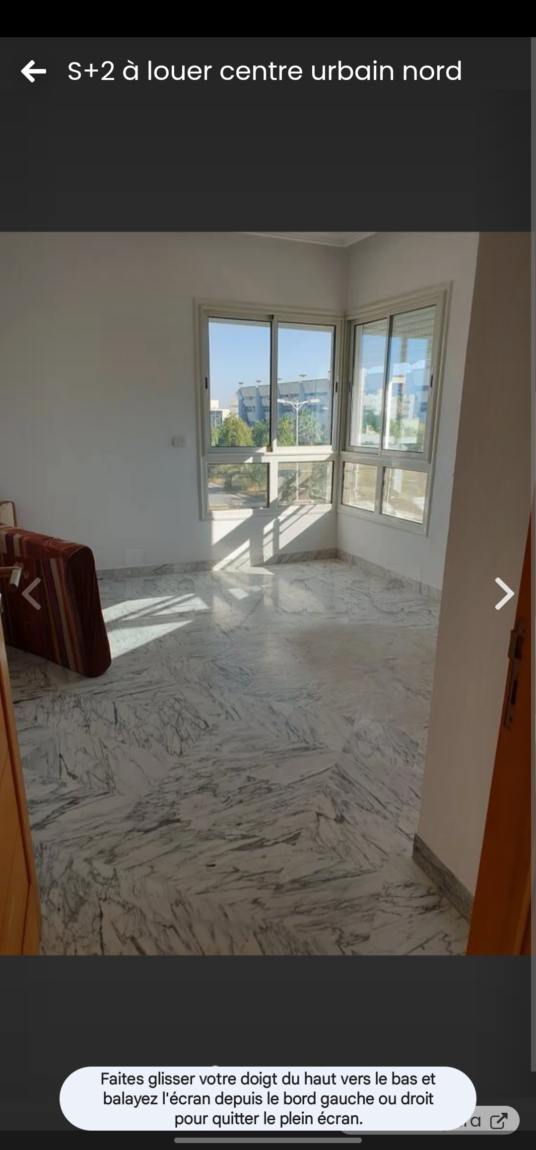 Cite El Khadra&nbsp;Zone urbaine nord&nbsp;Location&nbsp;Appart. 3 pi�ces&nbsp;S2 1600d centre urbain nord