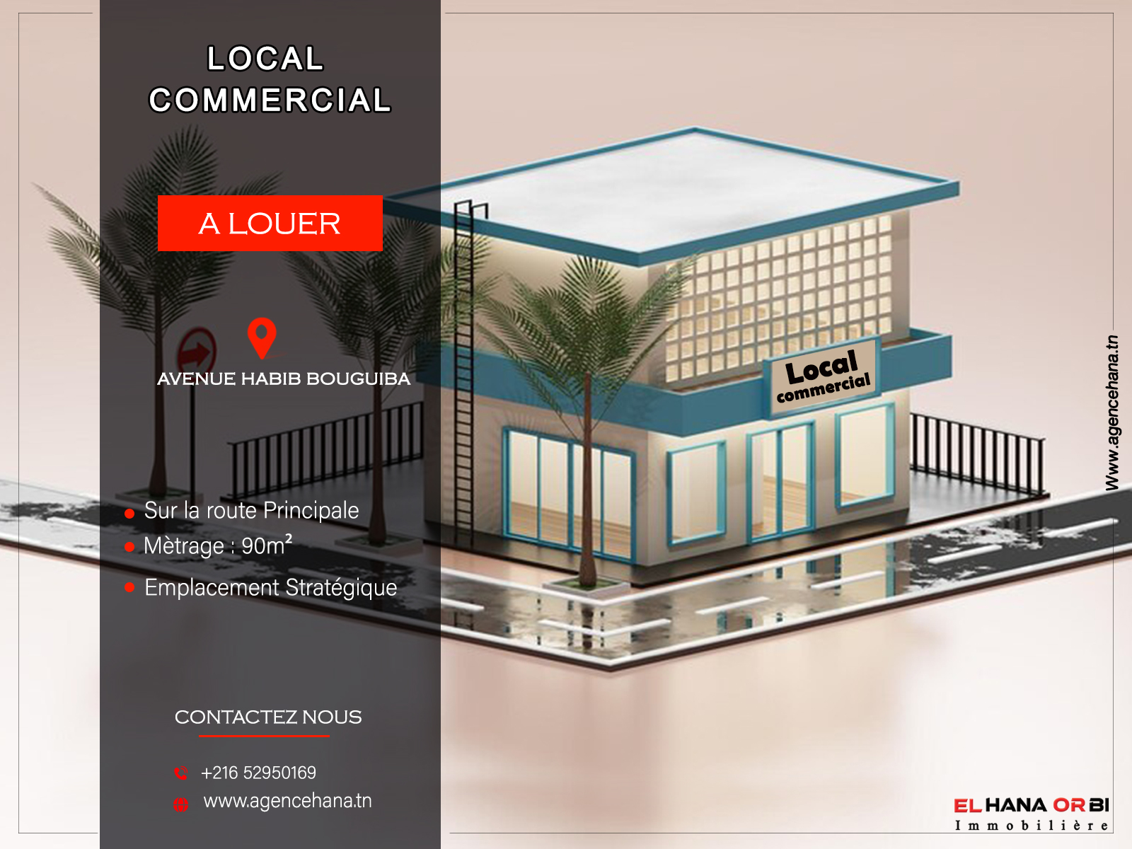 Mahdia&nbsp;Mahdia&nbsp;Bureaux & Commerces&nbsp;Surfaces&nbsp;Local commercial sur la route principale