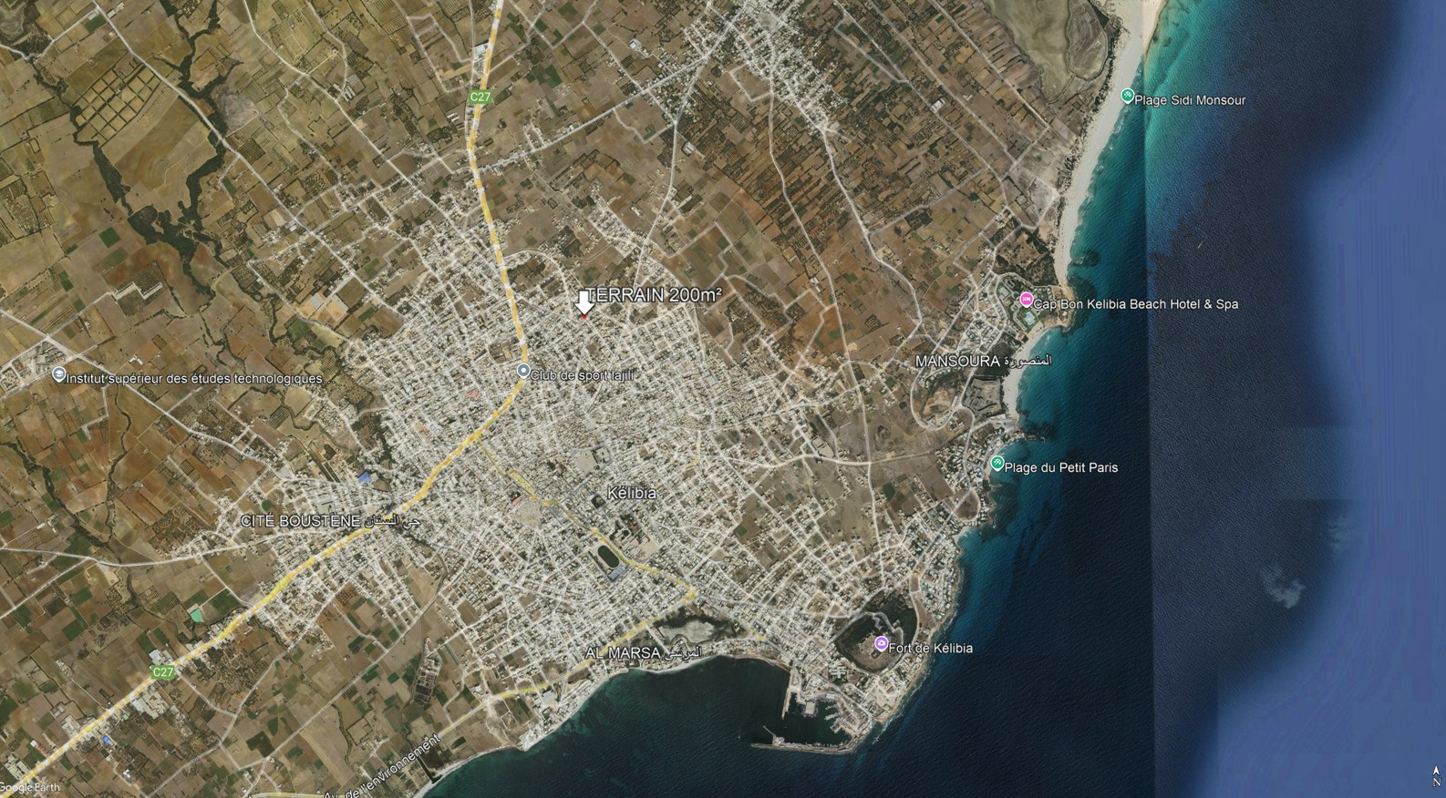 Kelibia&nbsp;Kelibia&nbsp;Terrain&nbsp;Terrain nu&nbsp;Terrain constructible de 200 m2 � kelibia nord