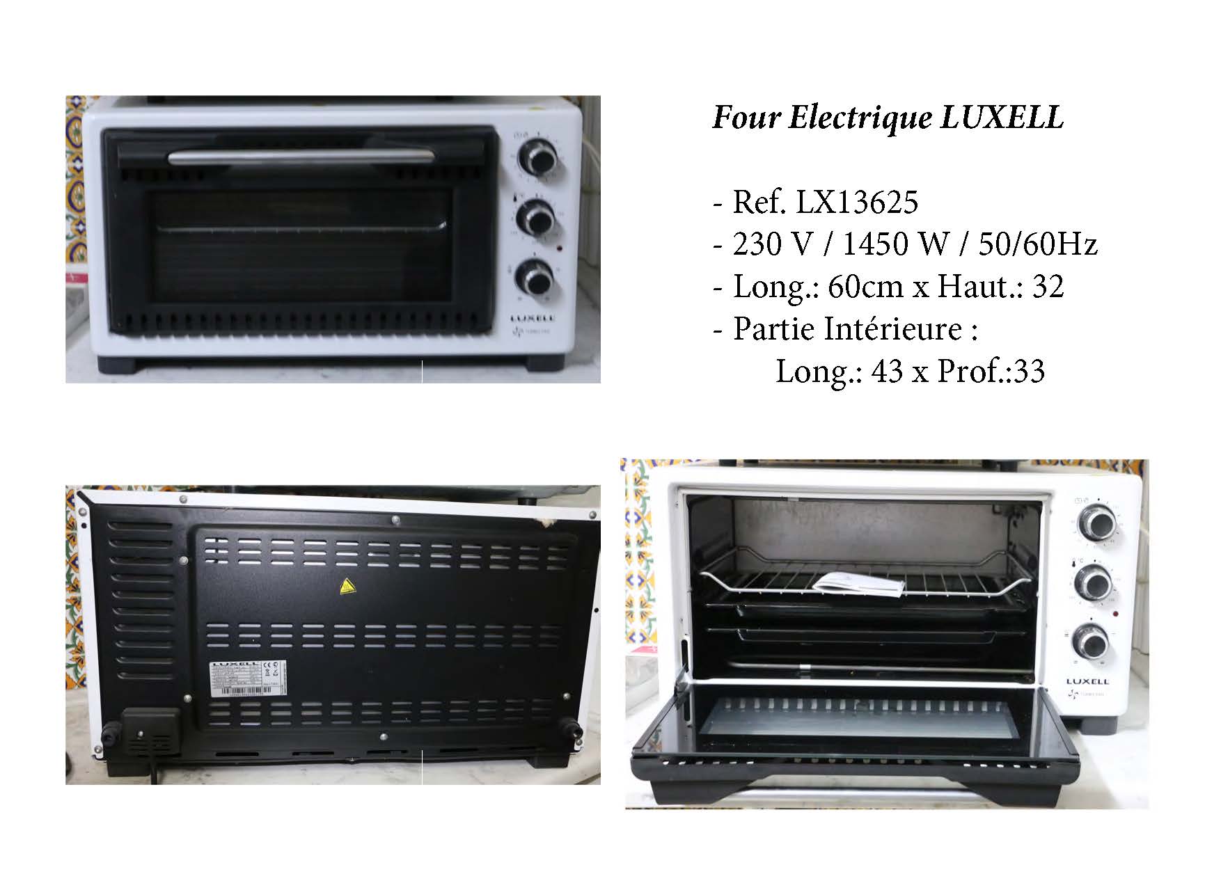 La Marsa&nbsp;Marsa Ennassim&nbsp;Four encastrable&nbsp;Autre&nbsp;Four electrique luxell �tat neuf