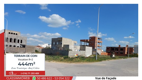 Soliman&nbsp;Soliman&nbsp;Terrain&nbsp;Terrain nu&nbsp;Terrain de 444m2 de coin � 630 d le m2