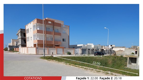 Soliman&nbsp;Soliman&nbsp;Terrain&nbsp;Terrain nu&nbsp;Terrain de 444m2 de coin � 630 d le m2