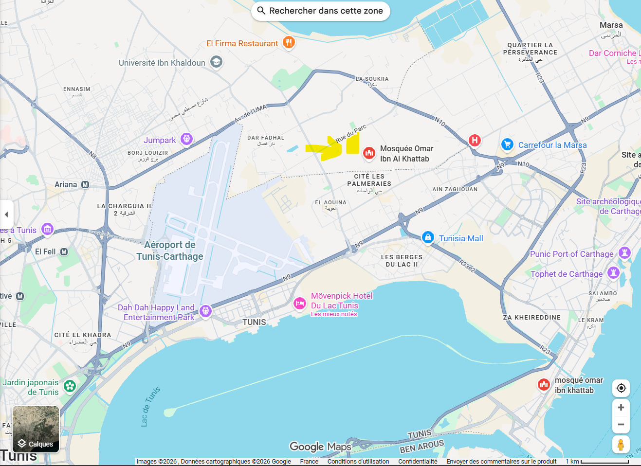 La Soukra&nbsp;Cite El Henaya&nbsp;Terrain&nbsp;Terrain nu&nbsp;Terrain aouina soukra
