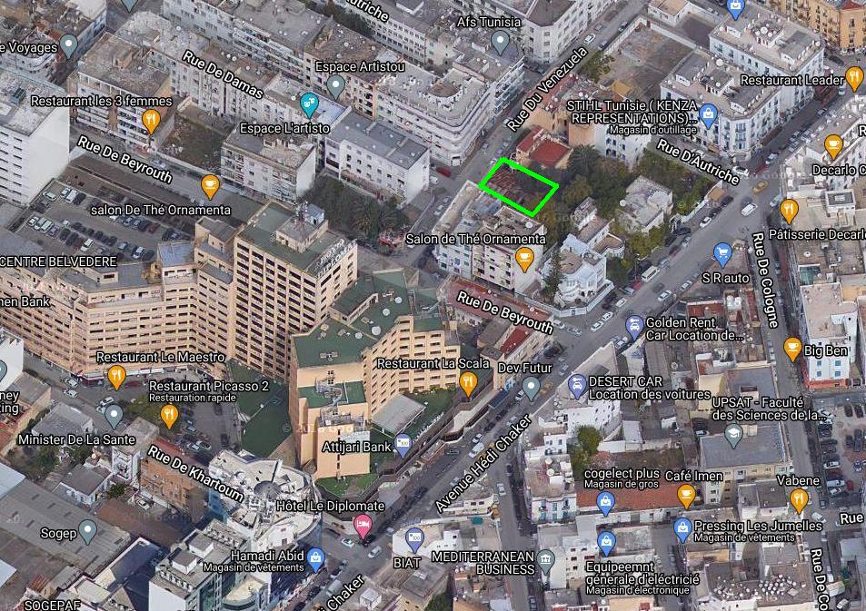 El Menzah&nbsp;Tunis Belvedere&nbsp;Terrain&nbsp;Terrain nu&nbsp;Terrain pour immeuble � tunis belv�d�re