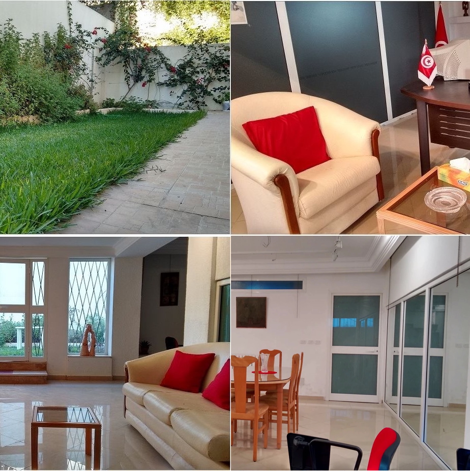 La Marsa&nbsp;Berge Du Lac&nbsp;Location&nbsp;Surfaces&nbsp;Espace haut standing 100m2 avec jardin privatif