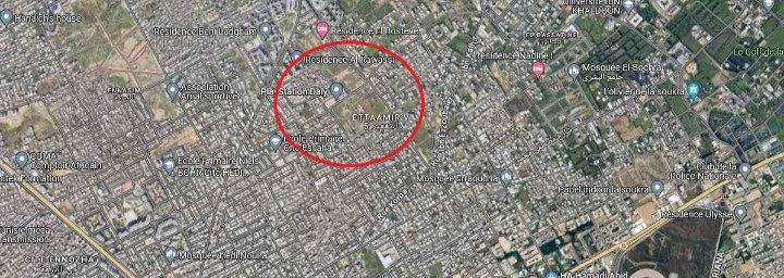 La Soukra&nbsp;Borj Louzir&nbsp;Terrain&nbsp;Terrain nu&nbsp;Les jardins des ing�nieurs topographie