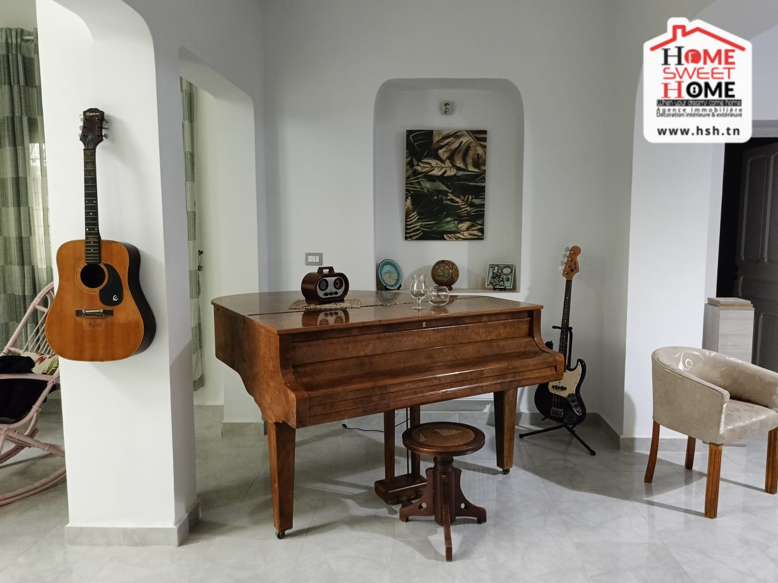 Carthage&nbsp;Salambo&nbsp;Location&nbsp;Appart. 3 pi�ces&nbsp;Rdc de villa s3 vesela  meubl� � carthage salambo