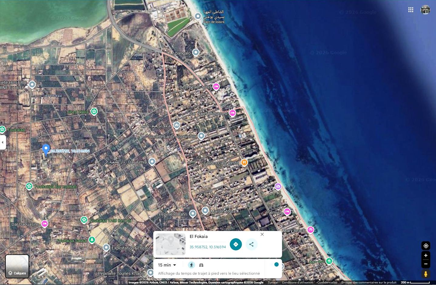 Akouda&nbsp;Chatt Meriem&nbsp;Terrain&nbsp;Terrain agricole&nbsp;Occasion terrain agricole 2200m el fokaia