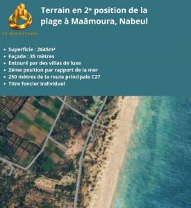 Beni Khiar&nbsp;El Maamoura&nbsp;Vente&nbsp;Surfaces&nbsp;A  terrain 2645m en deuxime ref1430a