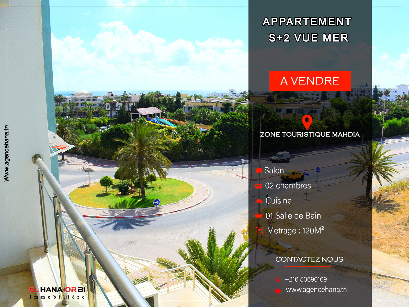 Mahdia&nbsp;Mahdia&nbsp;Vente&nbsp;Appart. 3 pi�ces&nbsp;Appartement s2 vue mer avec parking � mahdia