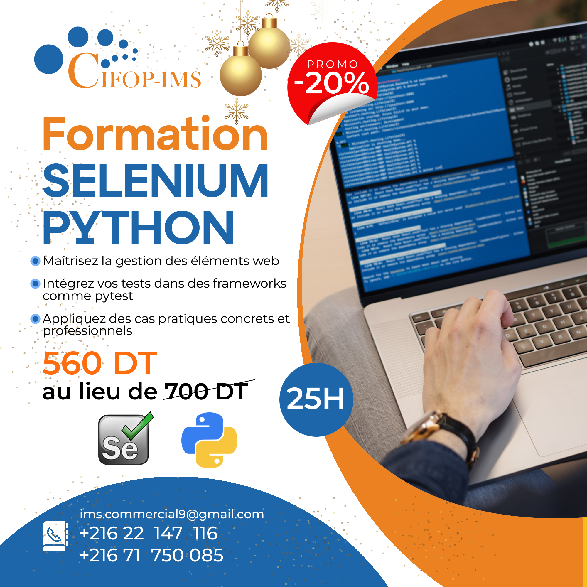 El Menzah&nbsp;El Menzah 1&nbsp;En groupe&nbsp;Autre&nbsp;Formation s�l�nium python