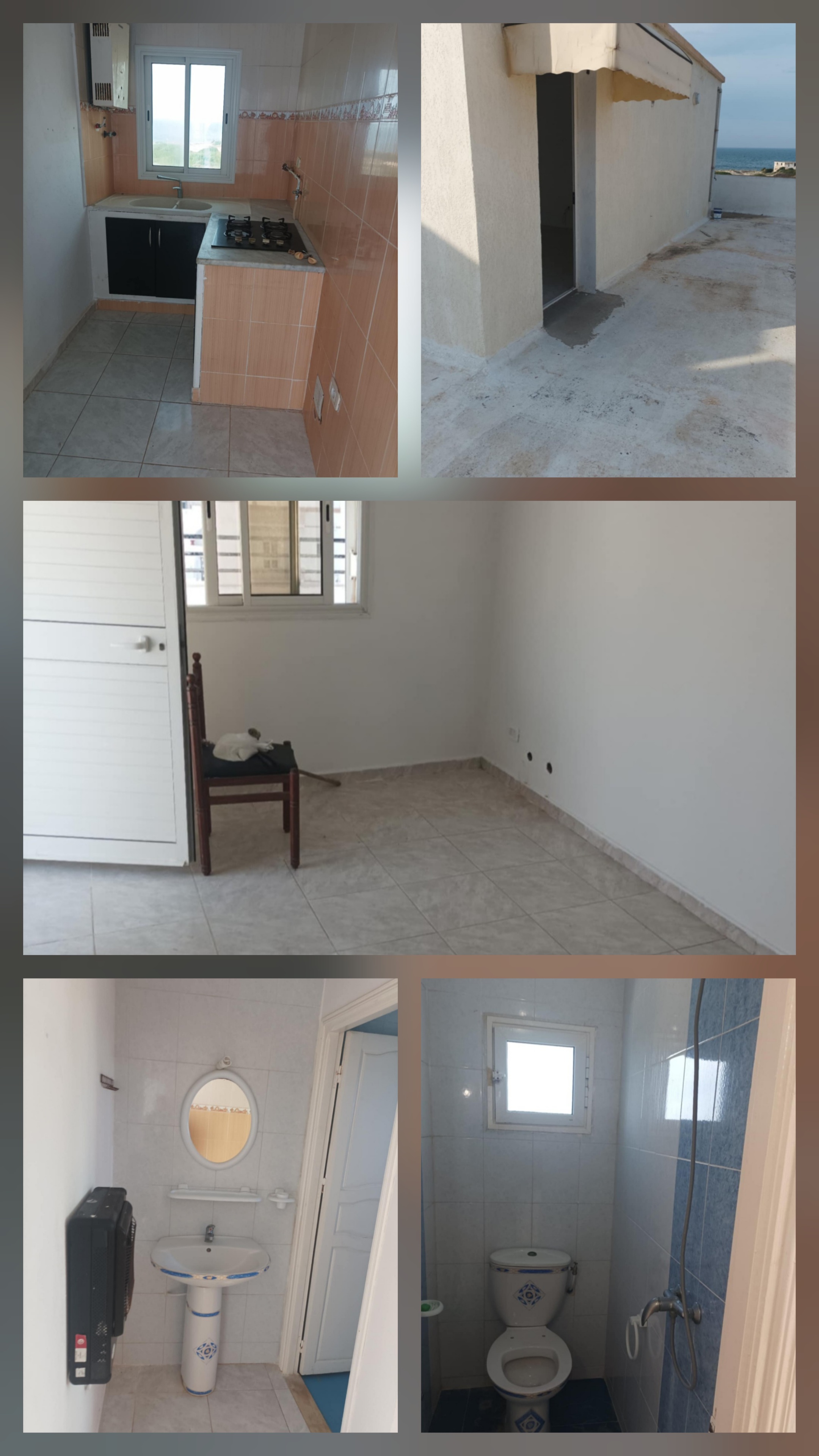 Hammam Chatt&nbsp;Borj Cedria&nbsp;Location&nbsp;Appart. 1 pi�ce&nbsp;Studio bord de mer