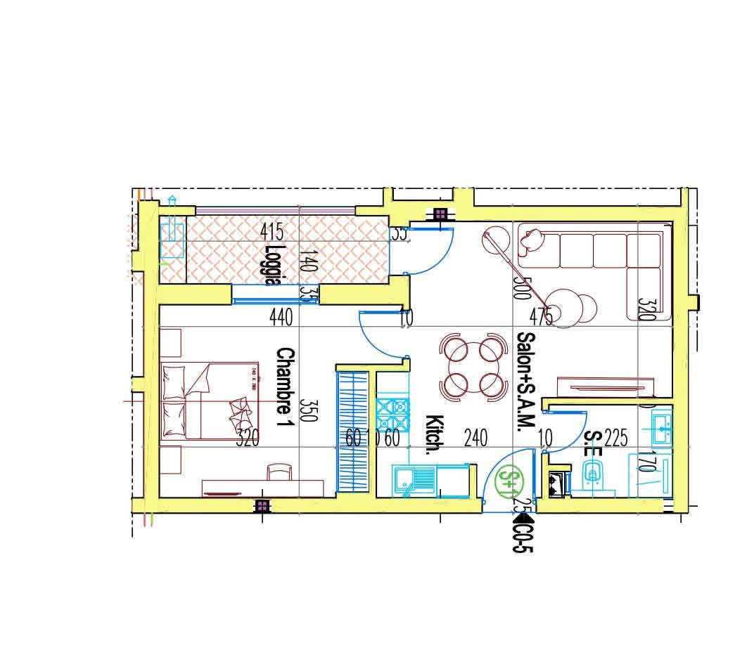 La Soukra&nbsp;La Soukra&nbsp;Vente&nbsp;Appart. 2 pi�ces&nbsp;Appartement s1 encours de construction � la soukra