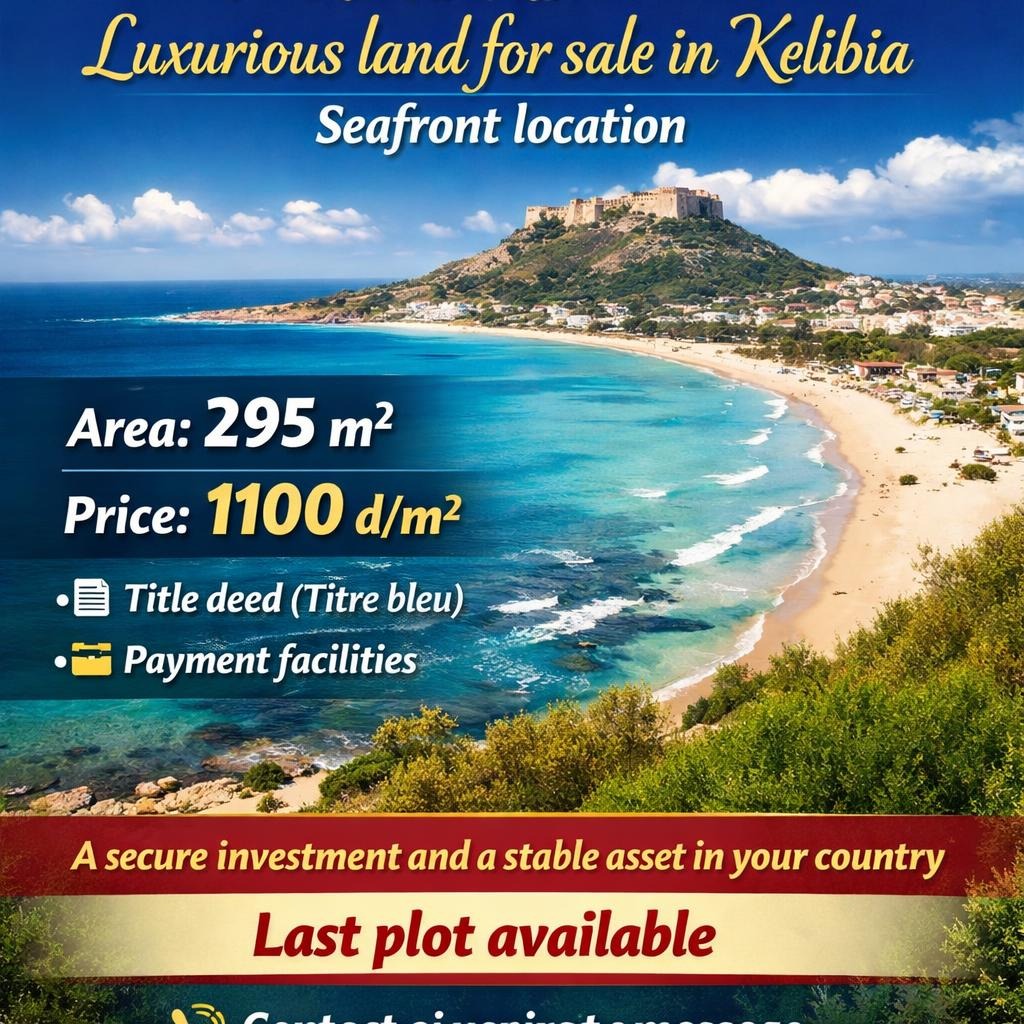 Kelibia&nbsp;Kelibia&nbsp;Terrain&nbsp;Terrain nu&nbsp;Offre sp�cial � ain grenz kelibia