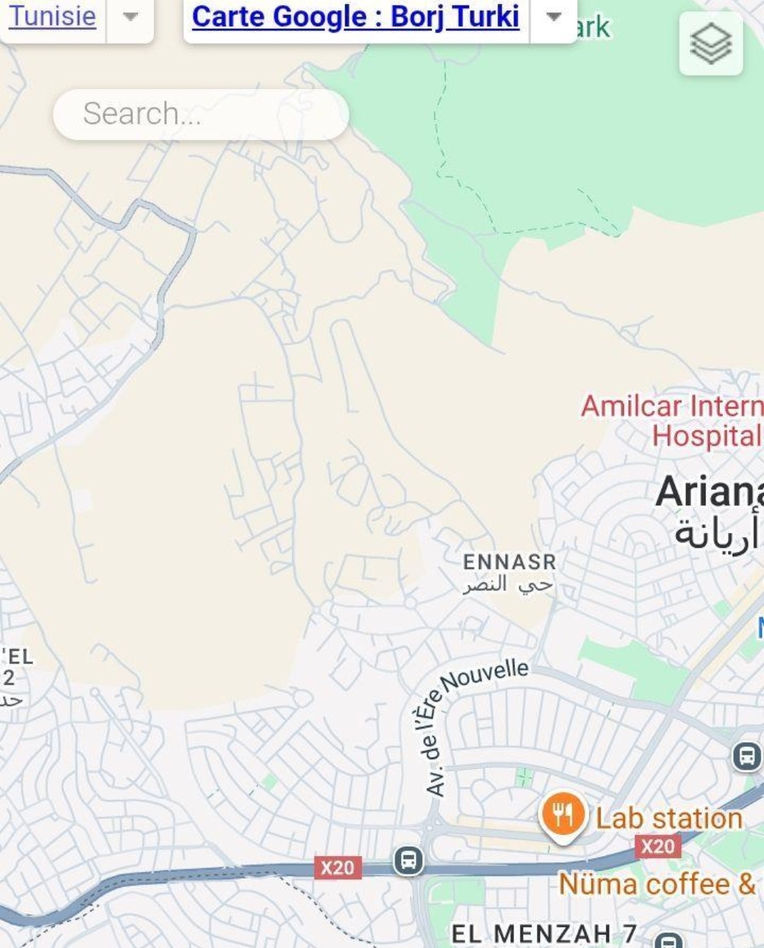 Ariana Ville&nbsp;Cite Ennasr 1&nbsp;Terrain&nbsp;Terrain nu&nbsp;400 m2 investissement unique