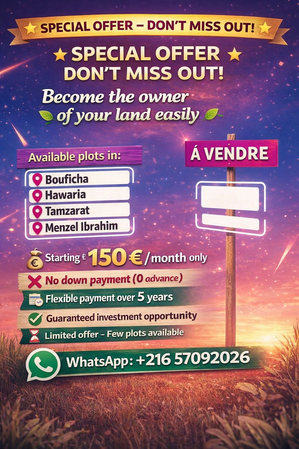 Kelibia&nbsp;Kelibia&nbsp;Vente&nbsp;Autre&nbsp;Devenez propri�taire sans avance