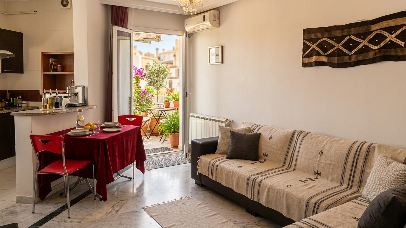 La Marsa&nbsp;Cite Des Juges 2&nbsp;Location&nbsp;Appart. 1 pi�ce&nbsp;Un s1 meubl� tr�s bien agenc�