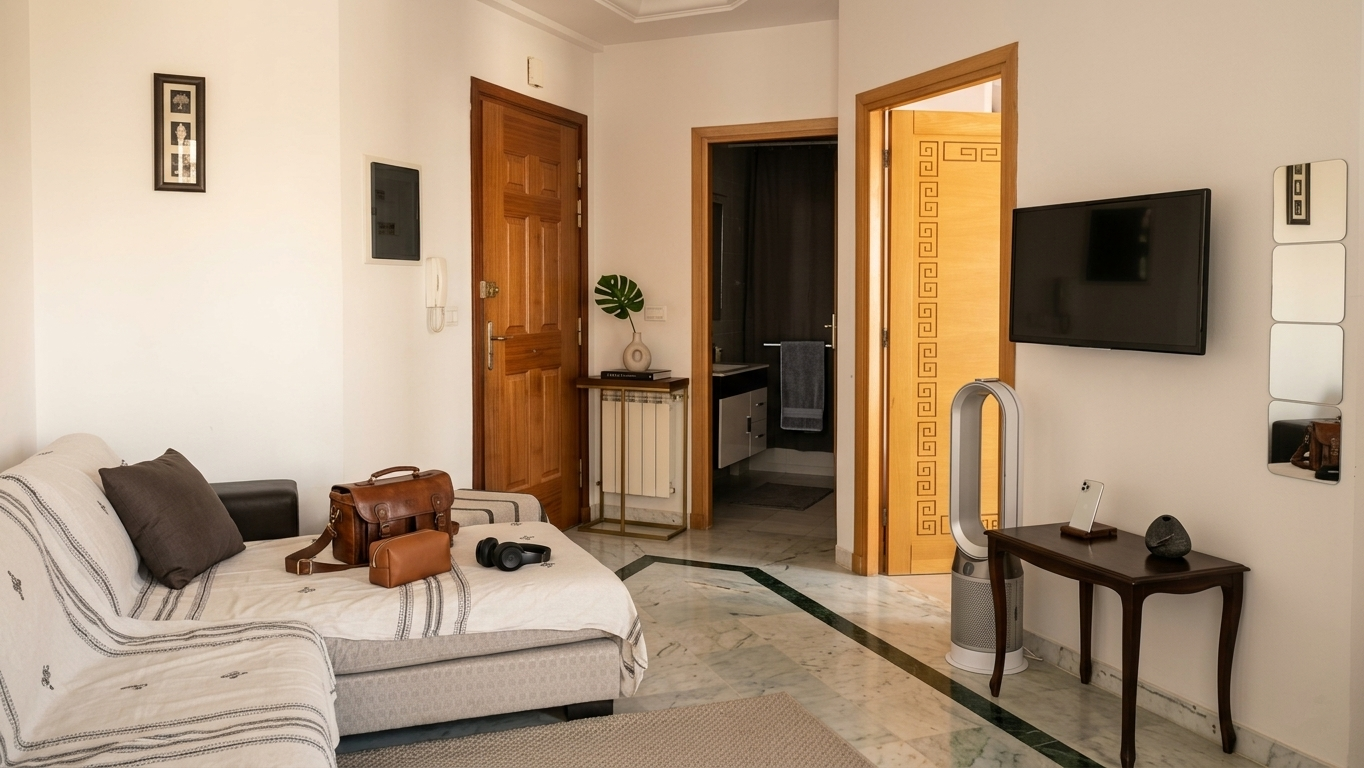 La Marsa&nbsp;Cite Des Juges 2&nbsp;Location&nbsp;Appart. 1 pi�ce&nbsp;Un s1 meubl� tr�s bien agenc�