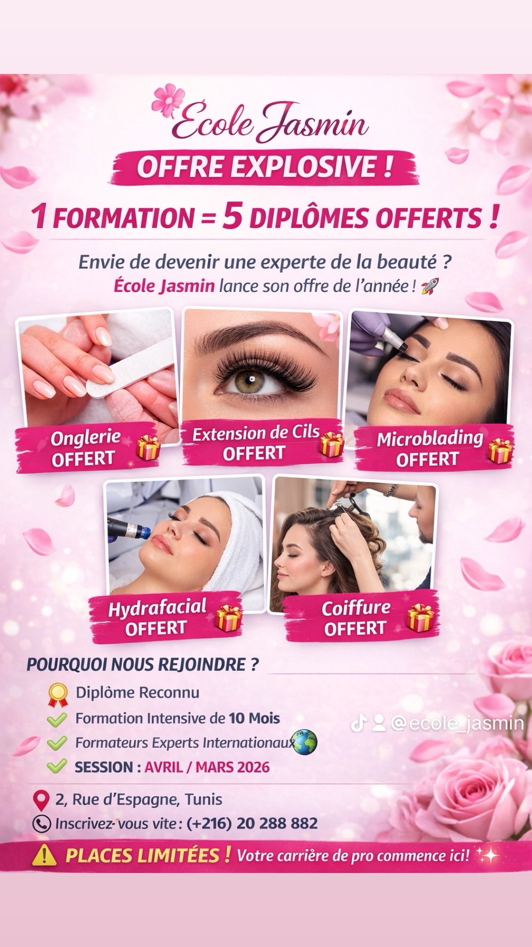 Bab Bhar&nbsp;Republique&nbsp;En groupe&nbsp;Autre&nbsp;Formation esthetique coiffure