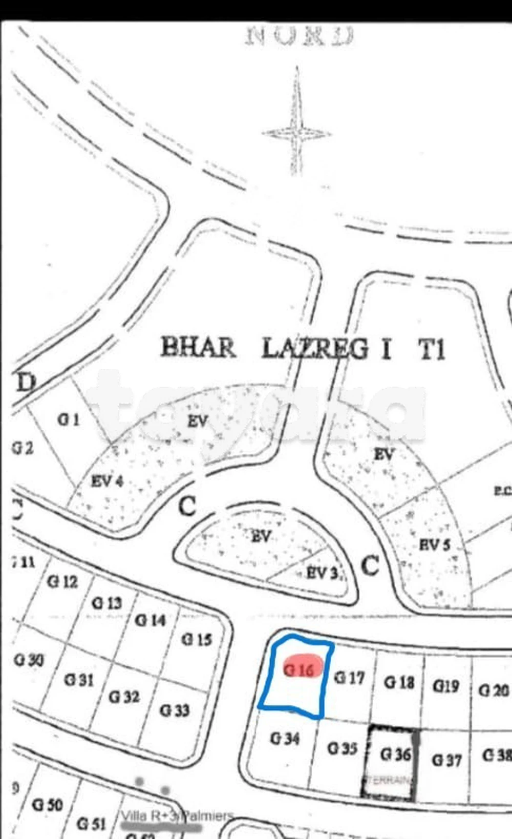 La Marsa&nbsp;Cite Bhar Lazreg&nbsp;Terrain&nbsp;Terrain nu&nbsp;Terrain constructible lotissement afh