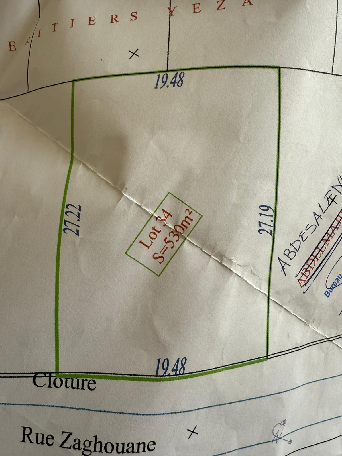 La Soukra&nbsp;Borj Louzir&nbsp;Terrain&nbsp;Terrain nu&nbsp;Borj louzir vnt tre 530m2