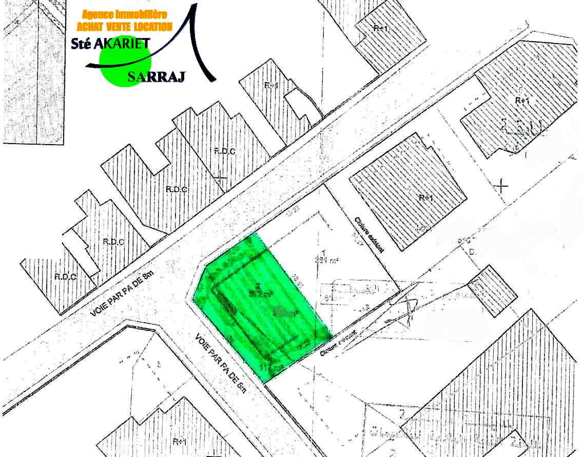 Sousse Jaouhara&nbsp;Sousse Khezama&nbsp;Terrain&nbsp;Terrain nu&nbsp;Terrain 362m pr�s de carrefour market khzema