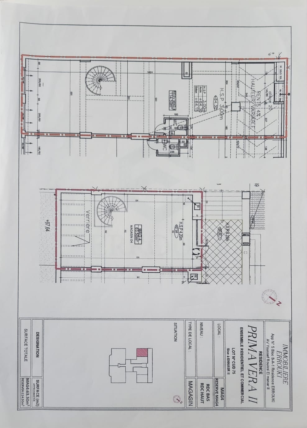 Ariana Ville&nbsp;Cite Ennasr 2&nbsp;Bureaux & Commerces&nbsp;Surfaces&nbsp;Magasin 180m ennasr