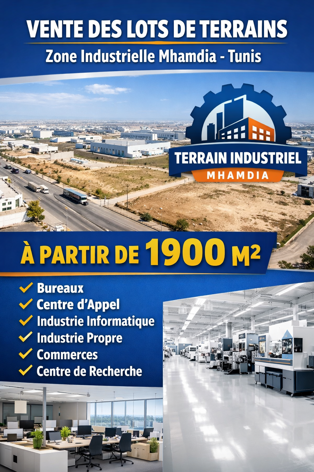 Mohamadia&nbsp;Cite Ennacim 1&nbsp;Terrain&nbsp;Terrain nu&nbsp;Terrain industriel mhamdia