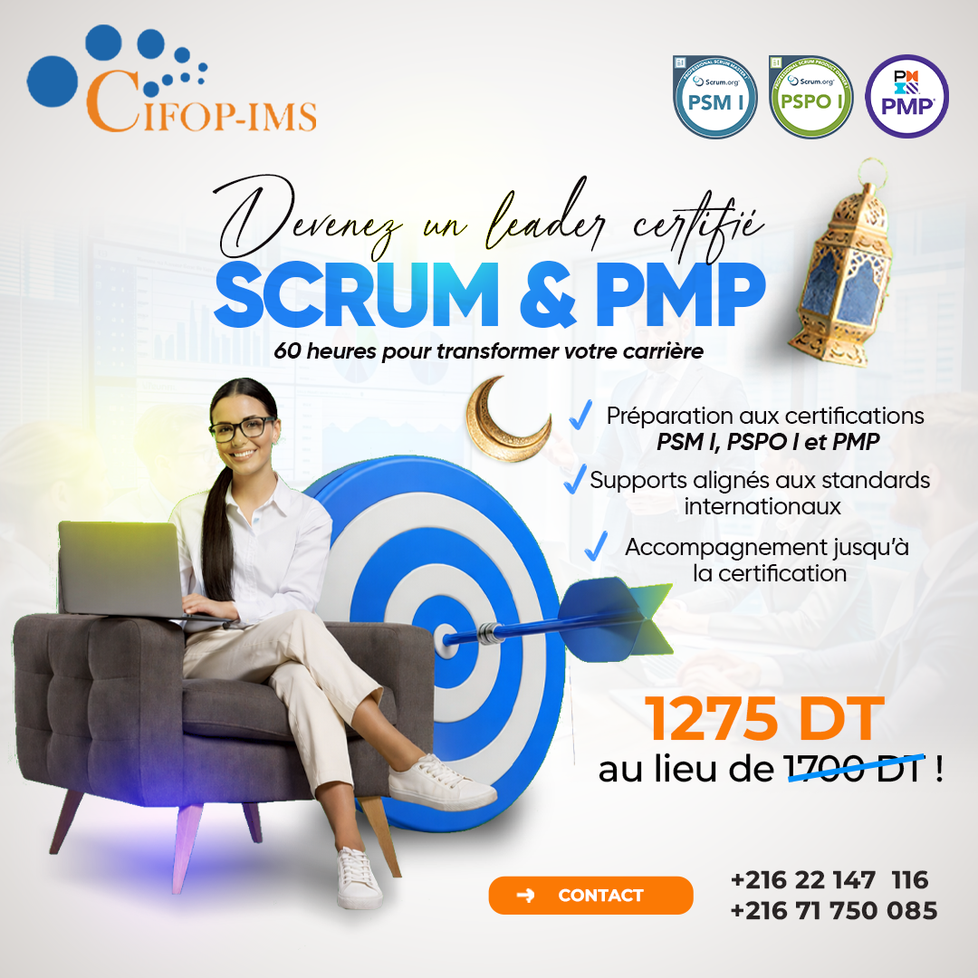 El Menzah&nbsp;El Menzah 1&nbsp;En groupe&nbsp;Autre&nbsp;Pack scrum pmp